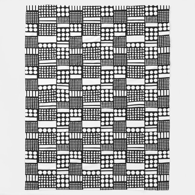 100416 - White on Black Fleece Blanket (Front)