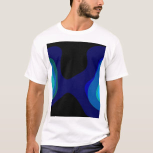 1007 Black And Blue Abstract Art T-Shirt