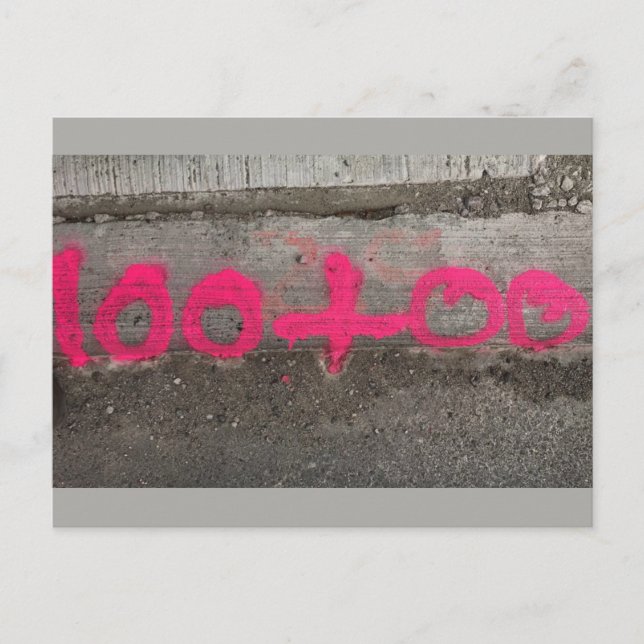 100+00 Survey/Construction Stationing - Postcard (Front)