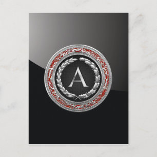 [100] “A” Silver Vintage Monogram Postcard