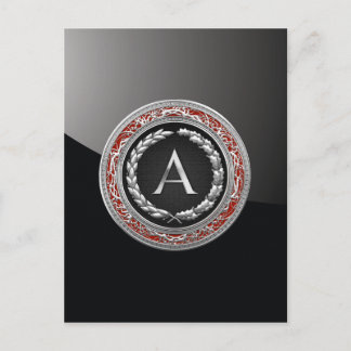 [100] “A” Silver Vintage Monogram Postcard