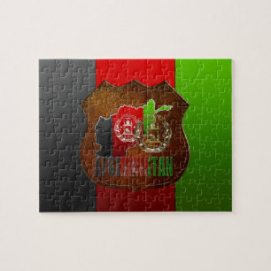 [100] Afghanistan: COA, Flag & Map Jigsaw Puzzle