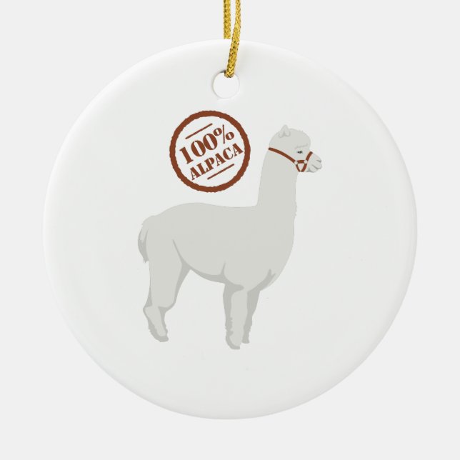 100% Alpaca Ceramic Tree Decoration (Front)