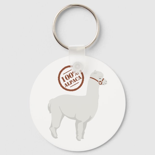 100% Alpaca Key Ring (Front)