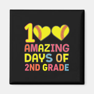 100 Amazing Days Of 2nd Grade Softbyll Student Tea Magnet