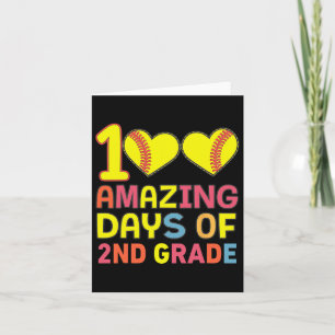 100 Amazing Days Of 2nd Grade Softll Student Teach Card