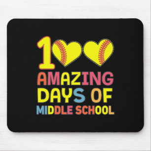 100 Amazing Days Of Middle School Softll Player St Mouse Mat