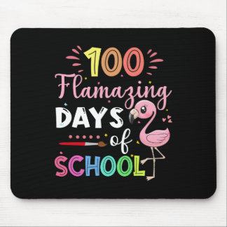 100 Amazing Days Of School Cute Flamingo Student T Mouse Mat