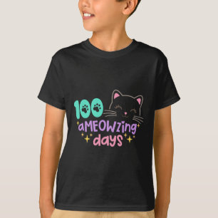 100 Ameowzing Days Cute Cat 100th Day Of School Gi T-Shirt