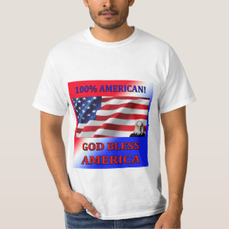 100% American-God Bless America Men's T-Shirt