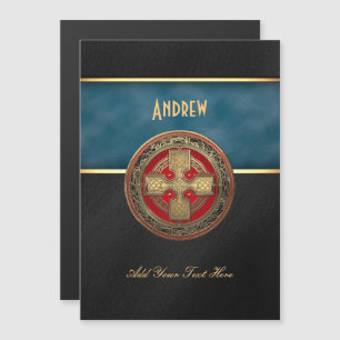 [100] Ancient Celtic Sacred Gold Knot Cross Magnetic Invitation