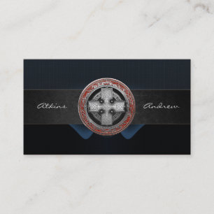 [100] Ancient Celtic Sacred Silver Knot Cross Business Card