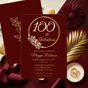 100 and Fabulous 100th Birthday Party Stamped
