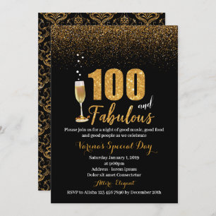 100 and Fabulous Birthday Invitation for Women