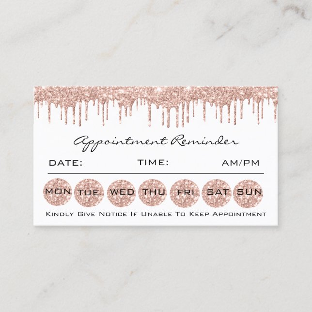 100 Appointment Reminder Cards Makeup Lash LuxRose (Front)