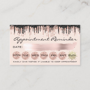 100 Appointment Reminder Rose Blush Glitter Drips Business Card