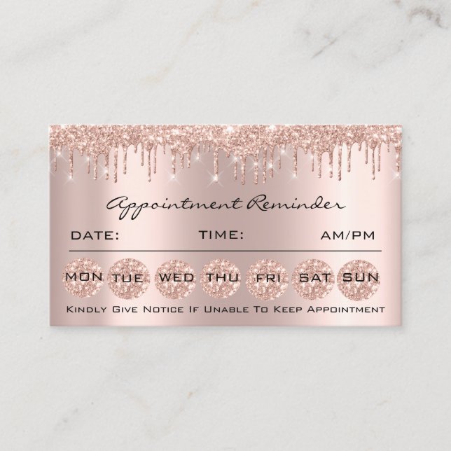 100 Appointment Reminder Social Makeup Lash Nails Business Card (Front)