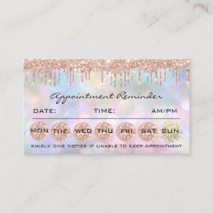 100 Appointment Reminder Social Makeup Lash Wax Business Card