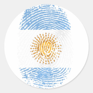 100% Argentinian DNA fingerprint Argentina flag gi Classic Round Sticker