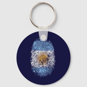 100% Argentinian DNA fingerprint Argentina flag gi Key Ring