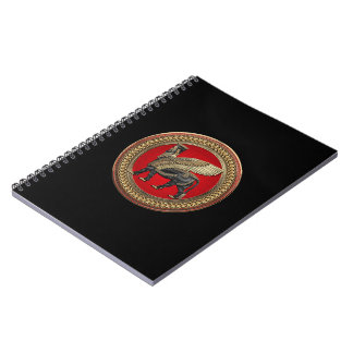 [100] Assyrian Winged Bull: Gold and Black Lamassu Notebook