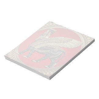 [100] Assyrian Winged Bull: Gold and Black Lamassu Notepad