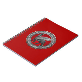 [100] Assyrian Winged Bull: Silver & Black Lamassu Notebook