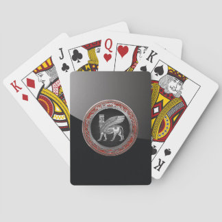 [100] Assyrian Winged Bull - Silver Lamassu Playing Cards