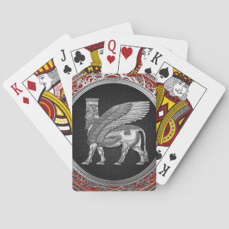 [100] Assyrian Winged Bull - Silver Lamassu Playing Cards