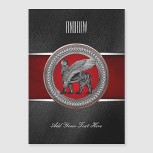 [100] Assyrian Winged Lion: Gold & Black Lamassu