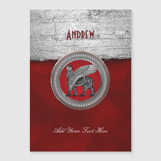 [100] Assyrian Winged Lion: Gold & Black Lamassu (Front)