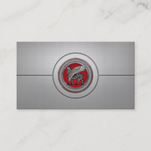 [100] Assyrian Winged Lion: Gold & Black Lamassu Business Card