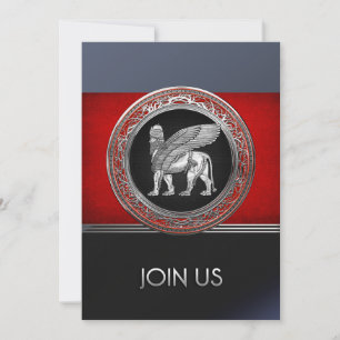 [100] Assyrian Winged Lion - Silver Lamassu