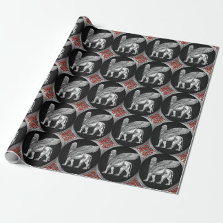 [100] Assyrian Winged Lion - Silver Lamassu Wrapping Paper