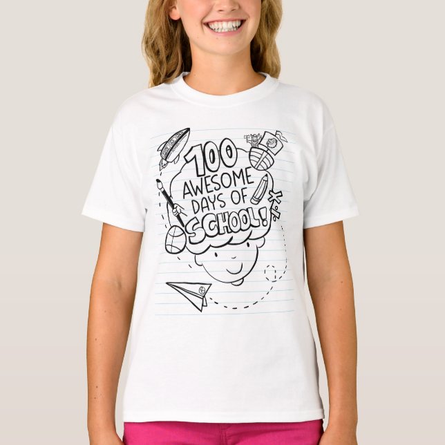 100 Awesome Days Of School T-Shirt (Front)