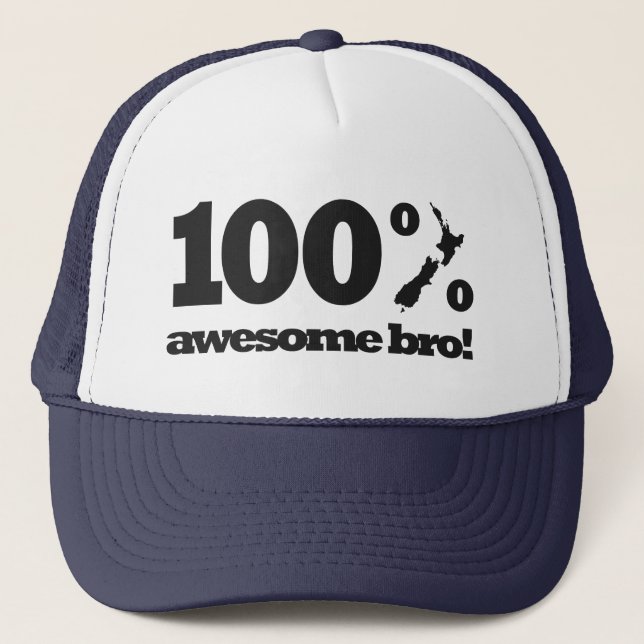 100% Awesome New Zealand Trucker Hat (Front)