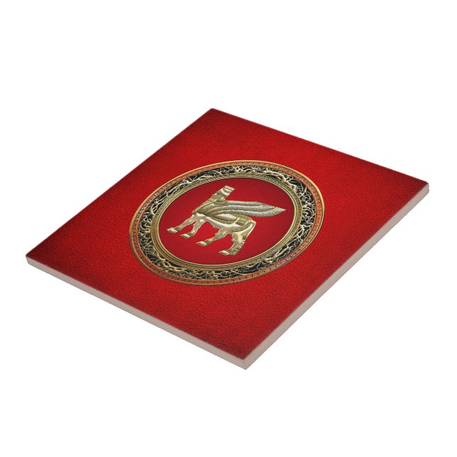 [100] Babylonian Winged Bull Lamassu [3D] Tile (Side)