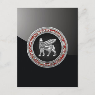 [100] Babylonian Winged Bull [Silver] [3D] Postcard