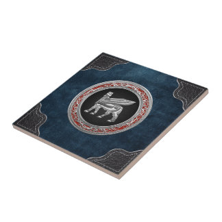 [100] Babylonian Winged Bull [Silver] [3D] Tile