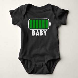 100% Battery Fully Charged Black Baby Bodysuit