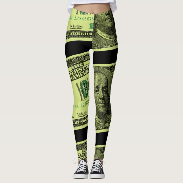 100 Bill Graphic Leggings (Front)