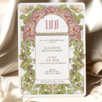 100 Birthday Invitation Art Nouveau Alphonse Mucha