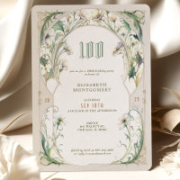 100 Birthday Invitation Belle Epoche Vintage Mucha