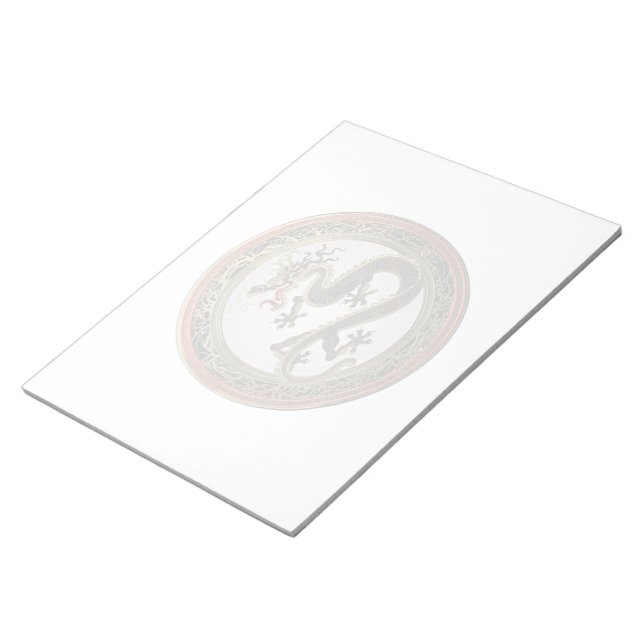 [100] Black and Gold Sacred Eastern Dragon Notepad (Angled)