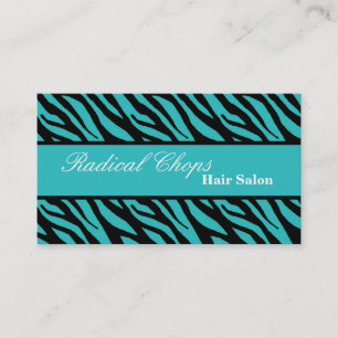 100 Blue Black Zebra Print Pattern Business Card