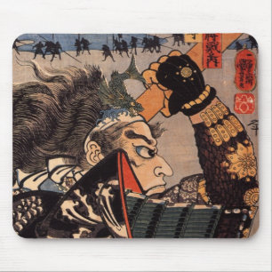 100 Brave Generals Japanese Samurai Painting Mouse Mat