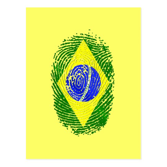 100% Brazilian DNA fingerprint Brasil pride gifts Postcard