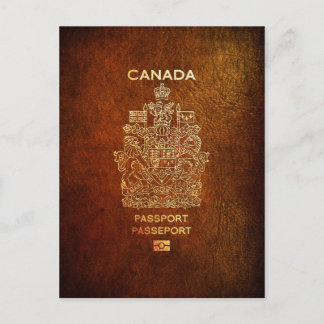 [100] Canadian Passport Cover Postcard