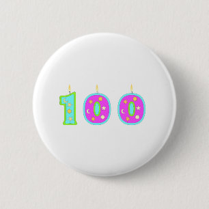 100 (Candles) 6 Cm Round Badge