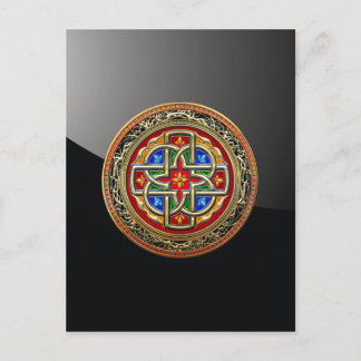 [100] Celtic Cross [Gold+Enamel] Postcard